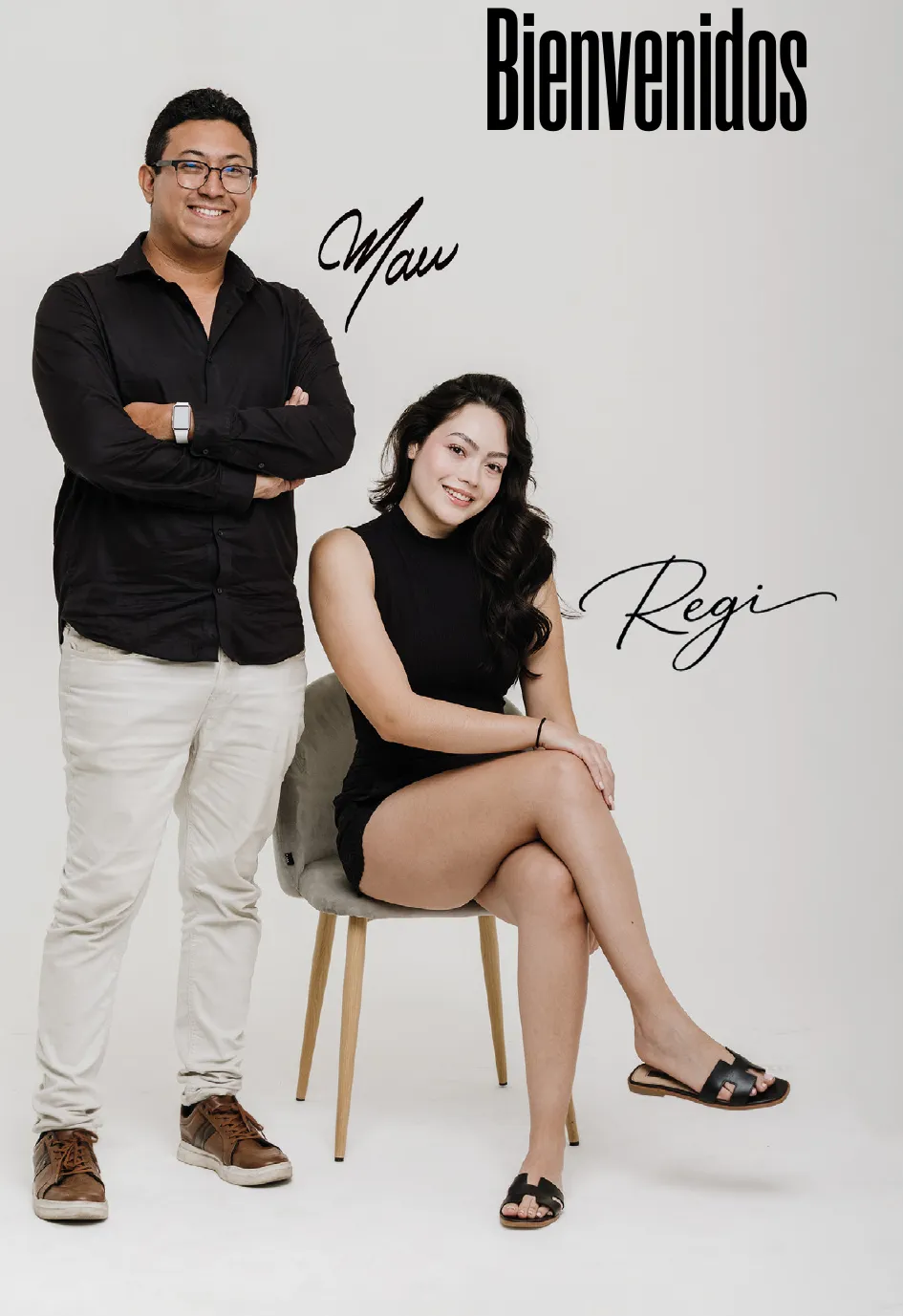 Mauricio Flota y Regina Velasco, fundadores de Exponente Creativo, con sus firmas